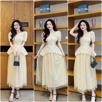 Set váy dài peplum Siêu xinh phù hợp dự tiệc sang chảnh