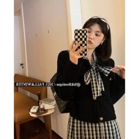 Set váy đen sọc caro siêu xinh 2021