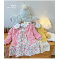 Set váy kèm áo khoác cardigan cho bé siêu dễ thương