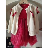 Sét váy kèm áo khoác len cho bé siêu xinh