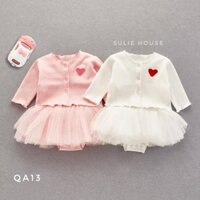 Set váy kèm áo len tăm cho bé - QA13