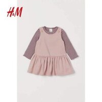 Set váy kèm áo thun sọc dài tay H&M xuất dư