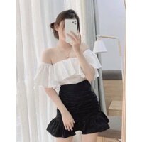 Set váy kèm Áo trắng trễ vai có mút MAXQ070720 mới