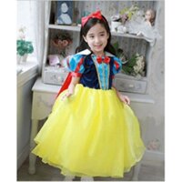 Sét váy kèm nơ và khăn đỏ công chúa bạch tuyết,nhung phối voan,vàng,hiệu tutupetti,size bé 2-10