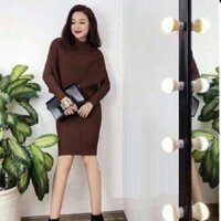 Set váy len kèm áo gile có ảnh thật