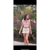 Set váy len móc đi biển