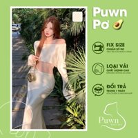 Set váy lụa satin đuôi cá áo croptop khí chất phong cách, nổi bật, quyến rũ - Puwn Pơ🥑