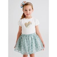 Set váy Mayo,ral kèm chân váy voan trái tim