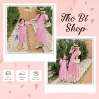 Set Váy Mẹ Và Bé Thiết Kế Cao Cấp Hồng Suông Thích Hợp Đi Chơi, Du Lịch Trẻ Trung, Năng Động