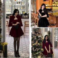 Set Váy Nhung Váy 2 Dây Dáng Mini Kèm Áo Khoác Ngoài Cho Nữ Sang Chảnh Tiểu Thư Ulzzang Hàn Quốc ZEROFOUR