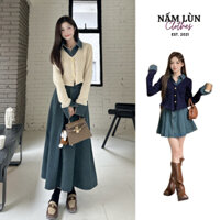 Set váy nữ 𝐍ấ𝐦 𝐋ù𝐧 𝐂𝐥𝐨𝐭𝐡𝐞𝐬 Set đồ nữ Áo cardigan Chân váy chữ A Áo len kiểu Chân váy jean Váy denim Hàn Quốc S014