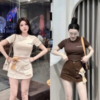 Set Váy Nữ Áo Body Kèm Gấu Tháo Rời 2 Màu 2001 Clothing