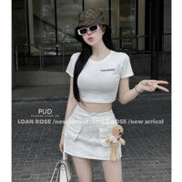 Set váy nữ áo body phối váy túi hộp kèm gấu rời