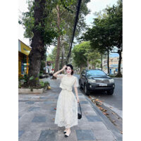 Set Váy Nữ Áo Kèm Chân Váy Xoè Ren 2 Lớp