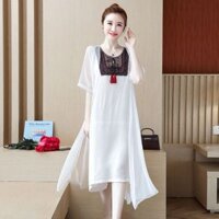 Set váy nữ dáng dài họa tiết thổ cẩm VAD093 ( Trắng ) (L: 49-57kg)                          - 15206002                                                       Yêu thích