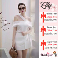 Set váy nữ ELLY_DRESS, áo trễ vai dây vai chéo phối chân váy ngắn sang chảnh đi chơi đi du lịch BL2006