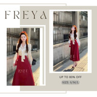 🛍Set Váy Nữ🛍 Set váy maxi nữ áo sơ mi dài tay chất lụa họa tiết chấm bi phối chân váy tuyết mưa dài dáng xòe xin
