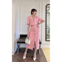 Sét Váy Nữ Trẻ Trung Đính Nút Áo Dạng Vest Croptop Cao Cấp Đi Sự Kiện, Đi Đám Cưới Sinh Nhật Cực Xinh, Đi Date Đỉnh