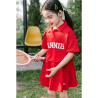 Set váy polo cho bé gái size đại Anniebaby áo polo chân váy tennis chất thun cá sấu mềm mịn Quần áo trẻ em BD24026 - Hàn