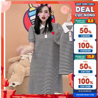 SET VÁY POLO DÂU TÂY KẺ HỒNG ĐEN MẸ BÉ (kèm ảnh thật)