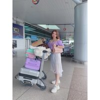 Set váy rời áo tím chân váy trắng