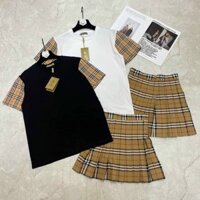 SÉT VÁY SỌC CARO KÈM ÁO THUN PHỐI