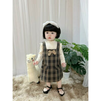 Set váy thu gồm áo và váy yếm chất dạ cho bé gái 1-7 tuổi ( Mã 416)