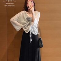 Set váy thun ba lỗ kèm áo rút ngực Ulzzang style 🌸 Hàng Quảng Châu
