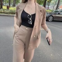 sét vest áo blazer kèm quần dài có túi - và áo lót trong