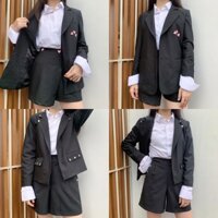 Set vest / blazer Trái tim / đính hạt / quần giả váy