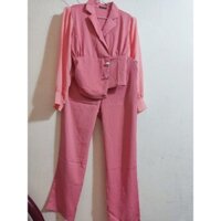 set vest công sở hồng