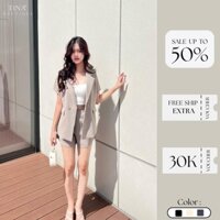 Set vest công sở nữ kết hợp giữa áo vest cùng với quần short chất vải Mango