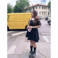 Set vest croptop chân vây xếp ly bigsize