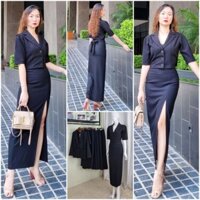Set vest đen áo 2ve croptop nơ eo sau mix cùng chân váy bó, quần suông dài siêu đẹp, là hàng thiết kế may kỹ,. Ảnh thật