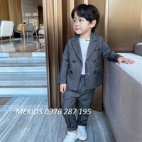 Set vest kẻ sọc cho bé trai cao cấp size 110-130(4-8 tuổi)-mã BT402