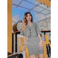 Set vest kèm chân váy có túi