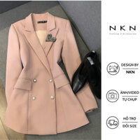 Set vest nữ, set blazer nữ NKN Elegant màu hồng, thiết kế chiết eo tôn dáng, chất liệu cao cấp.