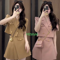 Set vest quần giả váy siêu xinh- Set vest nữ xinh xỉu