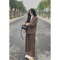 SÉT VEST QUẦN ỐNG RỘNG BASIC, SÉT BỘ QUẦN ỐNG RỘNG KÈM ÁO BLAZER TAY DÀI, SÉT BỘ CÔNG SỞ, SÉT ĐỒ ĐI CHƠI THANH LỊCH