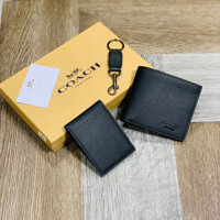 sét ví nam coach 3in1 hàng quãng châu siêu cấp fullbox 1 ví ngắn 1 ví thẻ 1 móc khóa chất da mềm mại