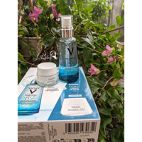 Set Vichy serum mineral 89 (50ml) kèm kem dưỡng ẩm Aqua thermal (15ml) vỏ hộp thiếc màu xanh.