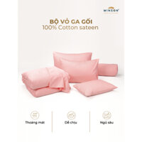 Set vỏ ga gối 02 món cho giường đơn 1m2, 1,4m, 100% Cotton Lụa Minson cao cấp, chất liệu tự nhiên thông thoáng, mềm mịn