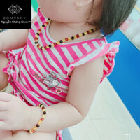 Set vòng cổ và vòng tay đá hổ phách cho bé hỗ trợ giảm sốt ở trẻ nhỏ