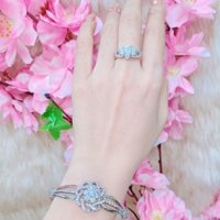Set vòng nhẩn tay mạ vàng trắng