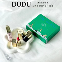 Set whoo mini 3 sản phẩm son màu đỏ cam, cọ đánh nền, kem lót