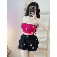SÉT XINH ÁO ỐNG +quần xếp ly đính nơ ảnh shop chụp hot