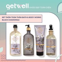Set Xịt Tinh Dầu Sữa Tắm Sữa Dưỡng thể Kem Nến thơm phòng Bath & Body Works Aromatherapy - Sleep BLACK CHAMOMILE