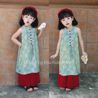 Set yếm Bình An - BST áo dài lụa cho mẹ và bé Đậu Kids&Mom