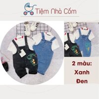 Set yếm bò áo thun trắng cho bé trai, bé gái - MC122