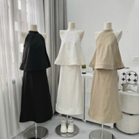 SET YẾM CHÂN VÁY XOÈ DÁNG DÀI ( Ảnh Thật Shop Chụp)